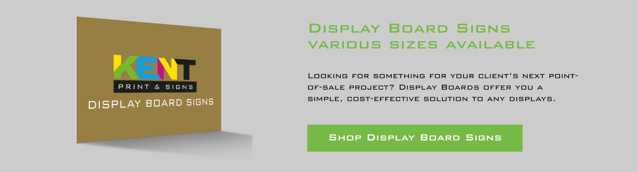 Display Board Signs, Various sizes available